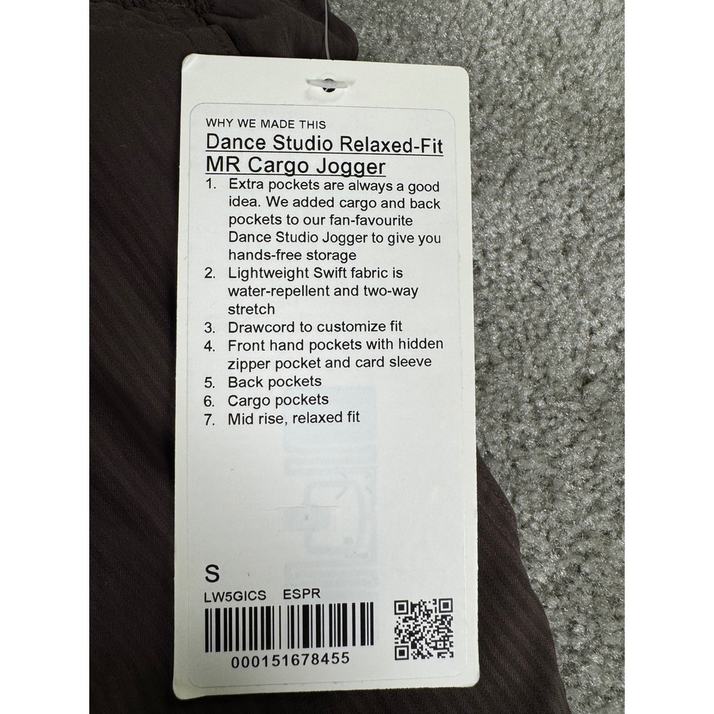 Lululemon Dance Studio Relaxed-Fit Mid-Rise Cargo Jogger Espresso Brown Small - Picture 2 of 9